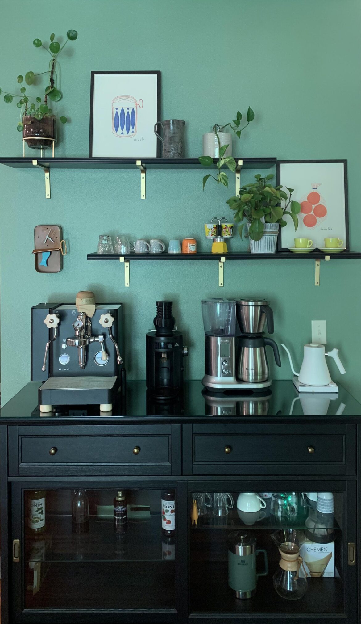 My wife designed the perfect coffee bar