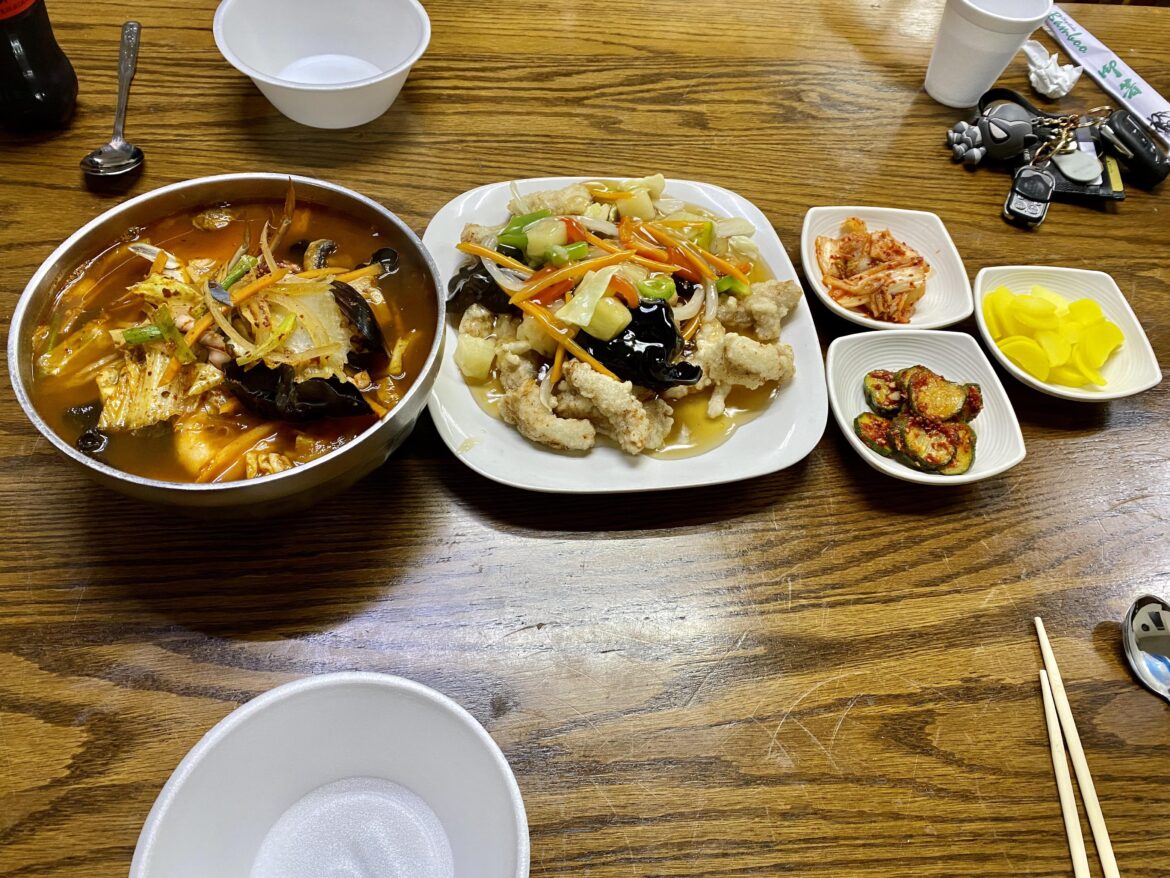 Jjamppong and Tangsuyuk Lunch