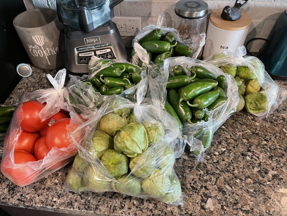 Going to be a busy afternoon today. Making two types of salsa. Yum!