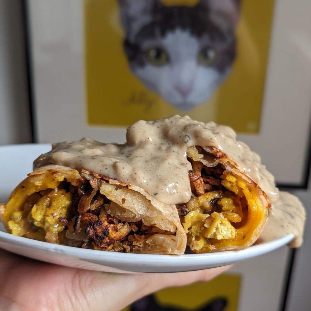 round 2: smothered breakfast burrito