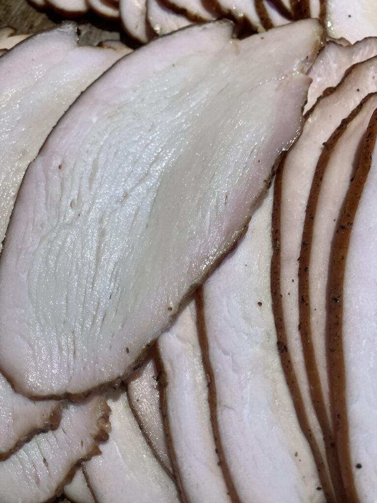 Applewood smoked turkey breast for sandwiches this week for lunches, plus some for my neighbors as a thank you for watching our dog. And a bunch of cheese, salami and ham for the next few months.