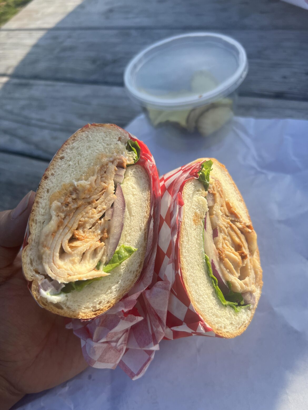 Spicy turkey sandwich. A top 5 favorite of mine in Petaluma ca.