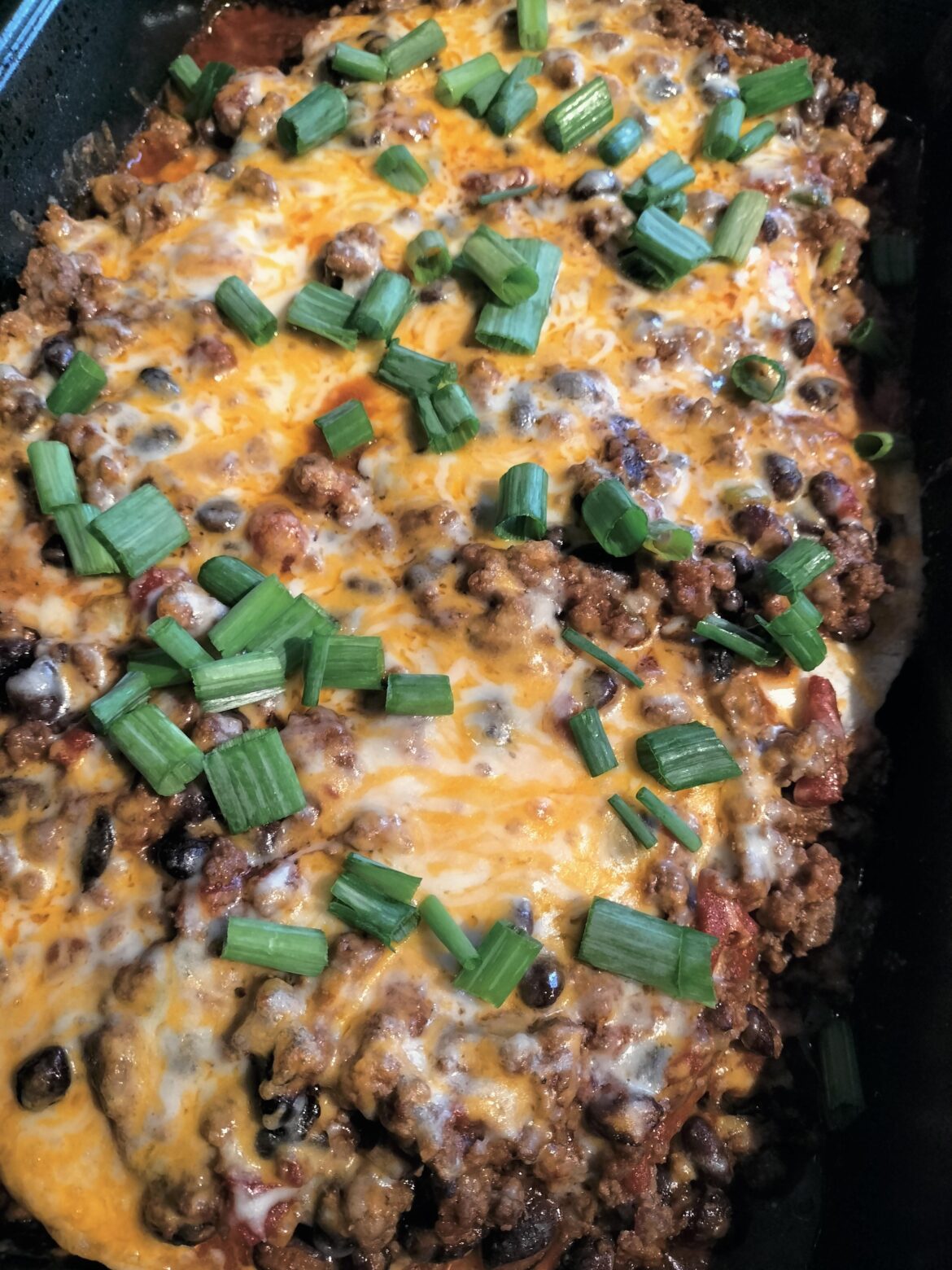 Mexican style beef and bean lasagna