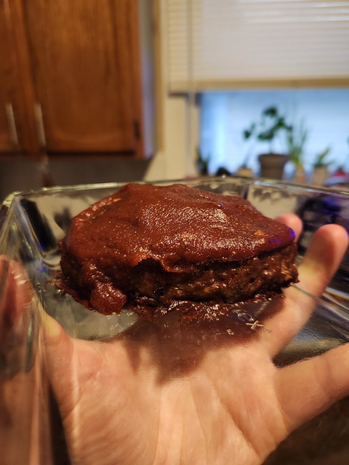 First time making meatless meatloaf. Getting a good picture was the hardest part. Turned out really good!