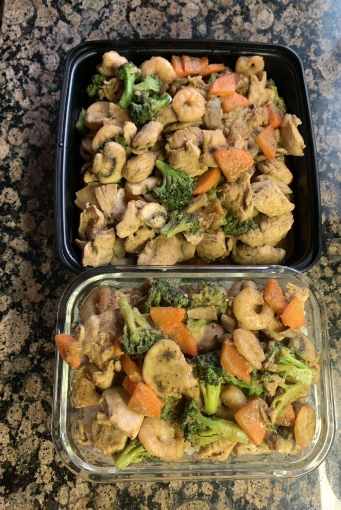 Chicken & Shrimp, vegetable stir fry