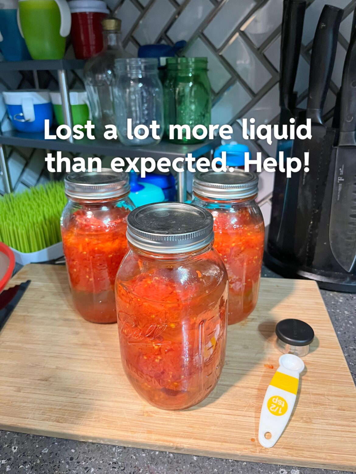First time pressure canning, and I have lost a LOT more liquid than I was expecting. First time pressure canning, and I have lost a LOT more liquid than I was expecting.