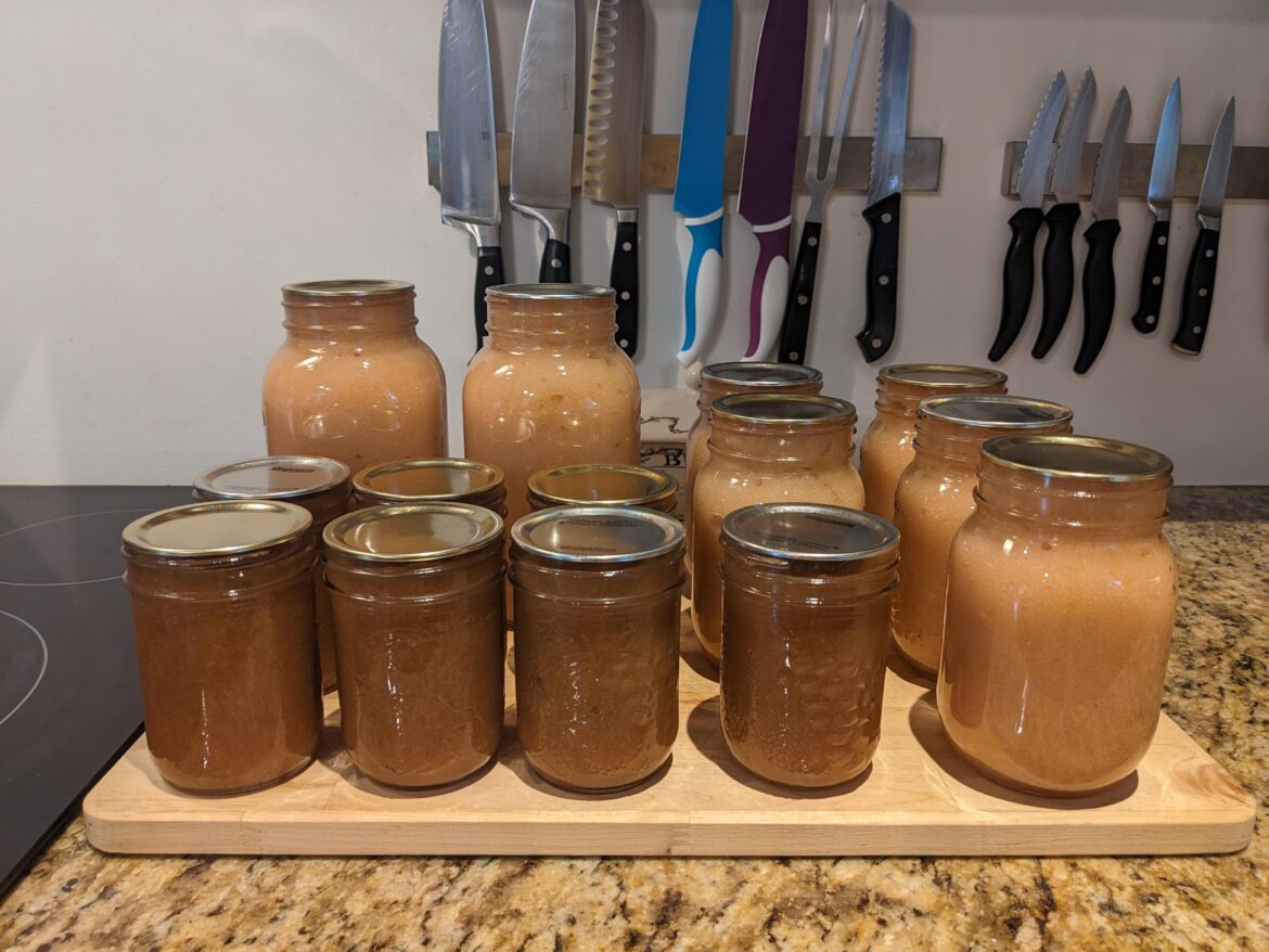 When you have 45 lbs of apples to process: apple butter honey and applesauce!
