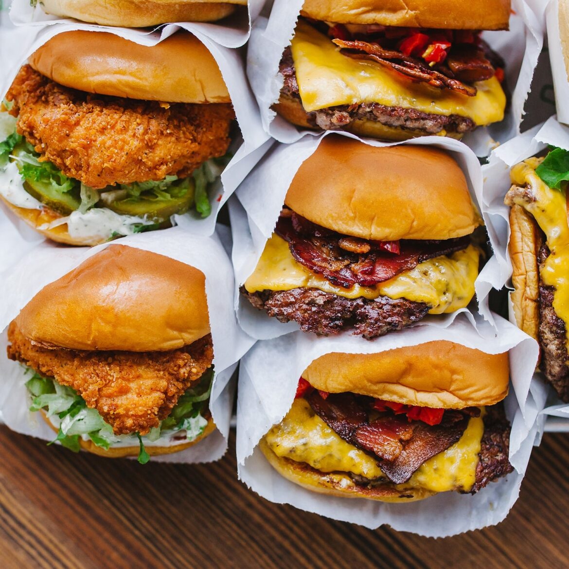 Look at the calories in them burgers....