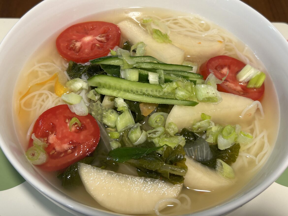 My sister’s homemade dongchimi guksu