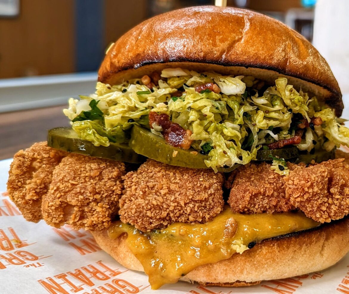 Pork schnitzel, krautsalat, pickles, fermented beer mustard