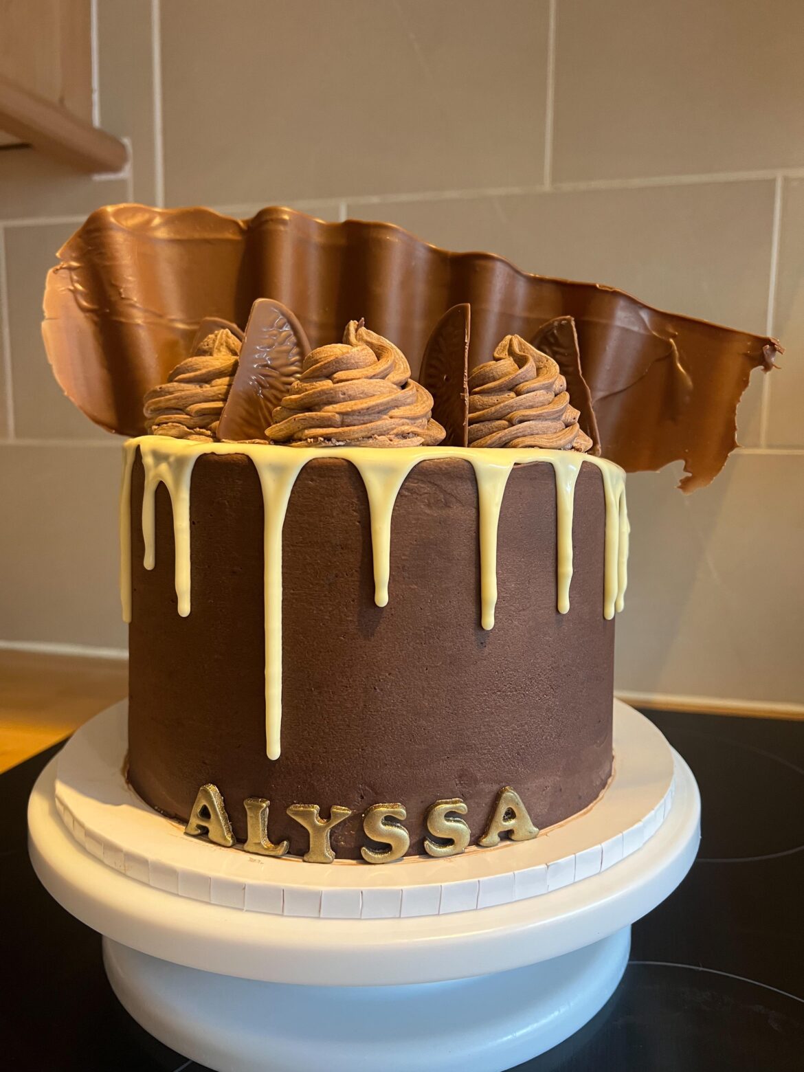 One half of the half ‘n’ half birthday cake I made for a set of twins