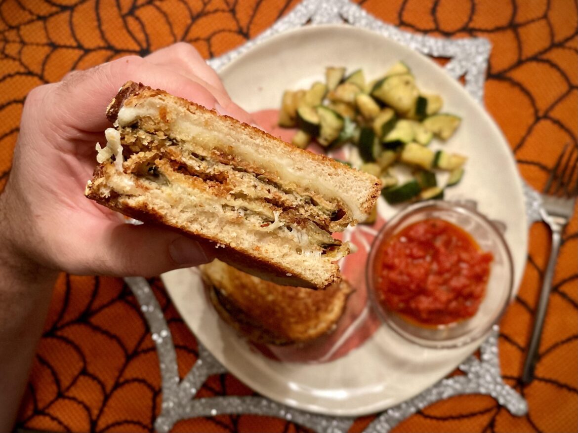 Eggplant Parmesan grilled cheese/melt