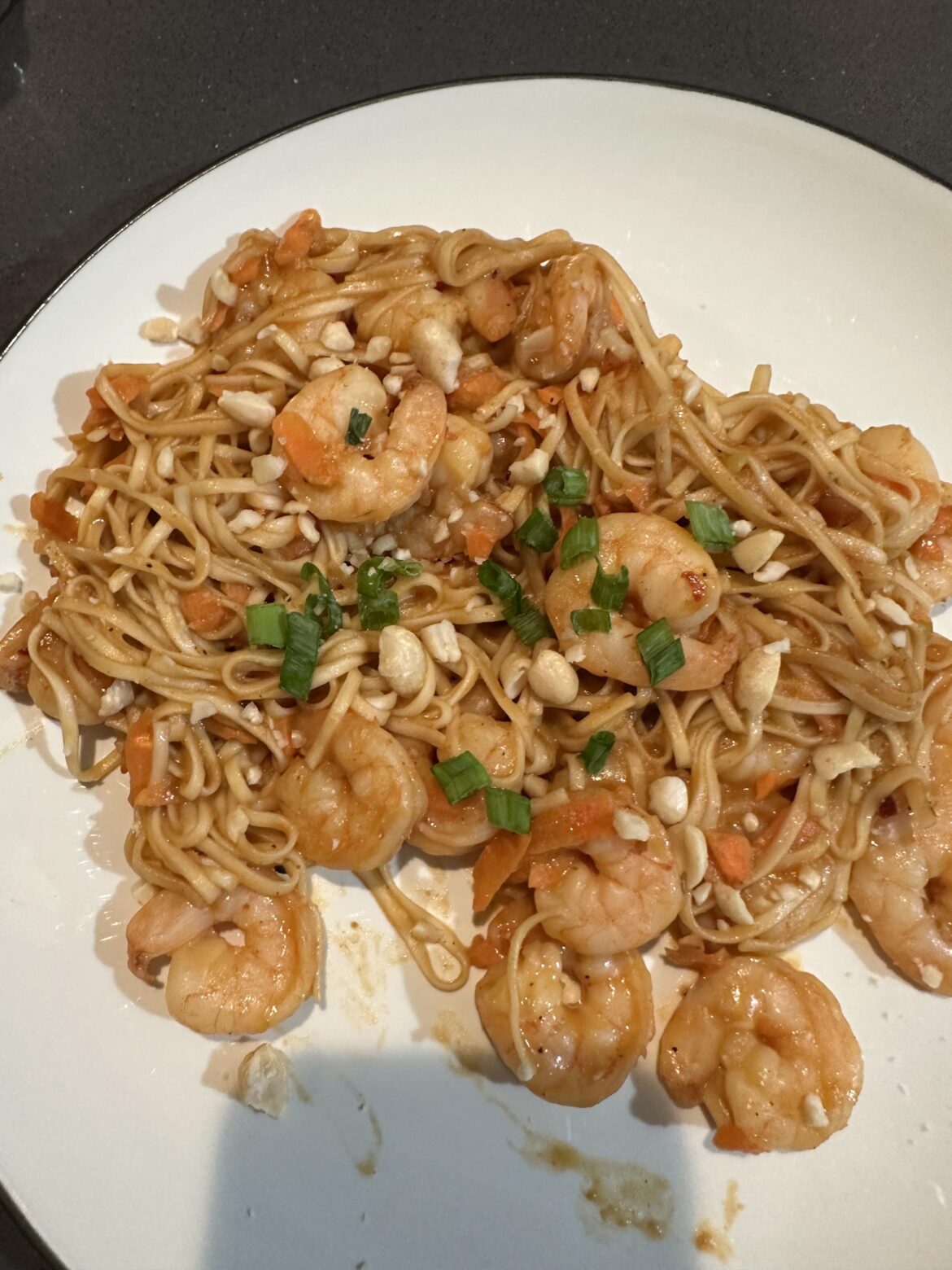 Szechuan shrimp noodle stir fry