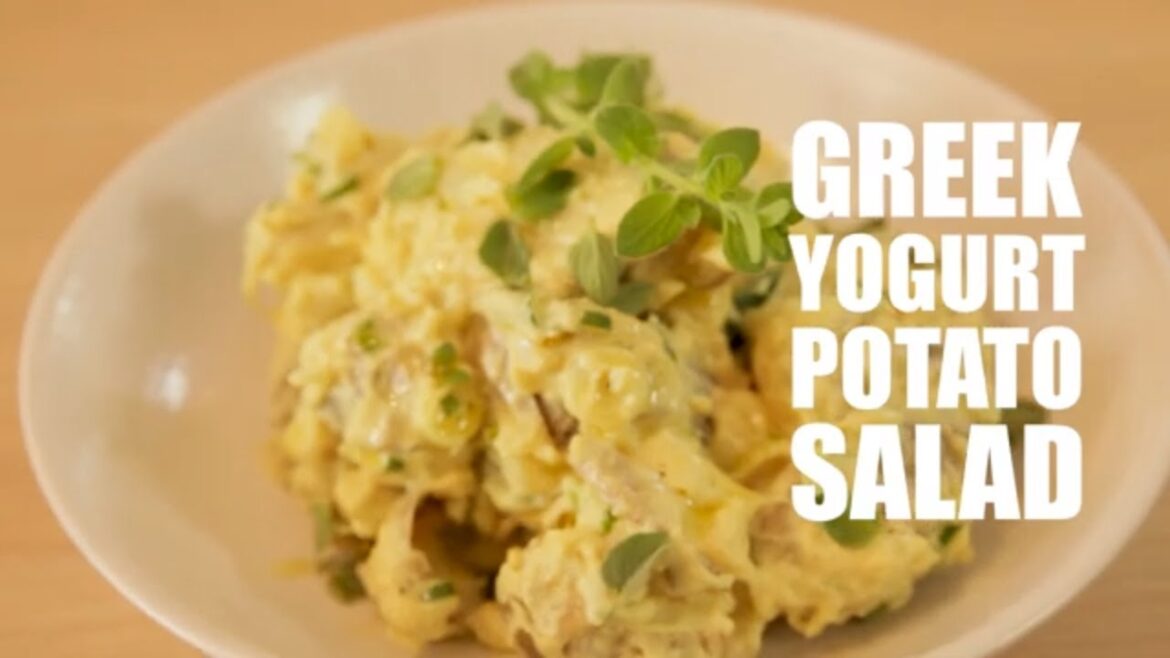 GREEK YOGURT POTATO SALAD | A mediterranean healthy salad recipe.