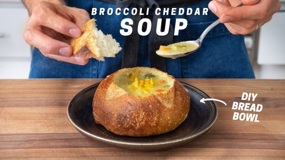 BROCCOLI CHEDDAR SOUP (In A Homemade Bread Bowl!) BROCCOLI CHEDDAR SOUP (In A Homemade Bread Bowl!)