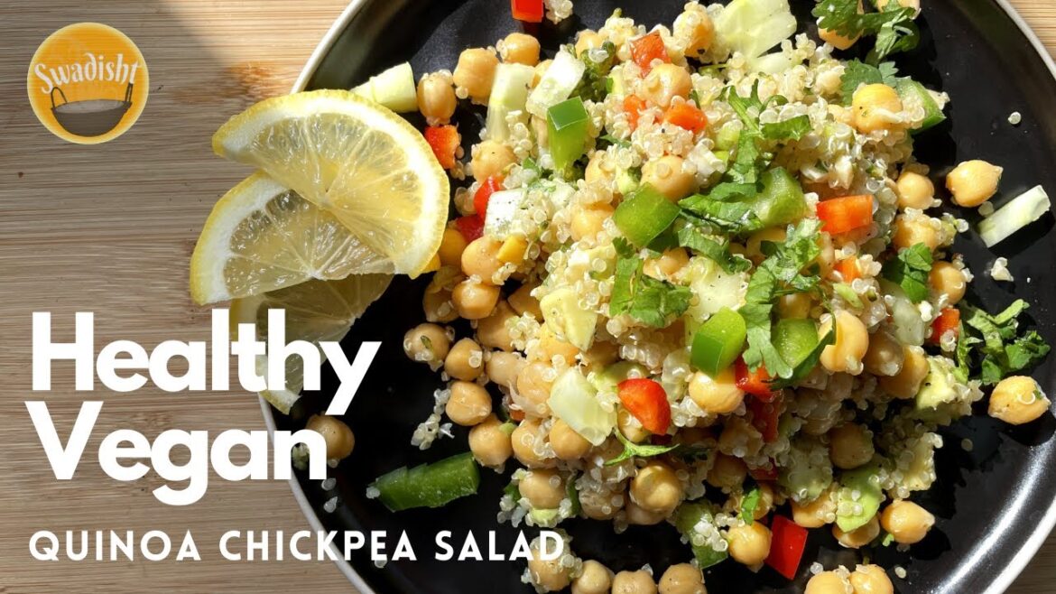 Healthy Vegan Quinoa Chickpea Salad | Quick & Easy | Chickpea Quinoa Salad Recipe | Protein Rich