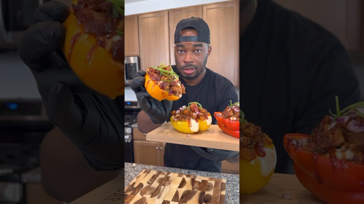 The Perfect Stuffed Bell Peppers | BBQ Chicken Peppers #onestopchop