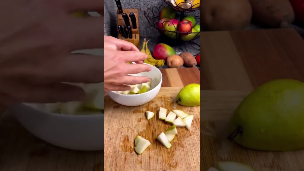 Greek Yogurt Parfait With Pears and Crushed Walnuts Greek Yogurt Parfait With Pears and Crushed Walnuts