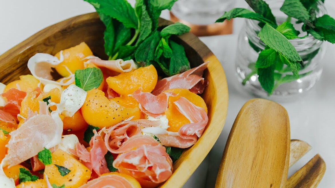 Melon and Prosciutto Salad with Champagne Vinaigrette Melon and Prosciutto Salad with Champagne Vinaigrette