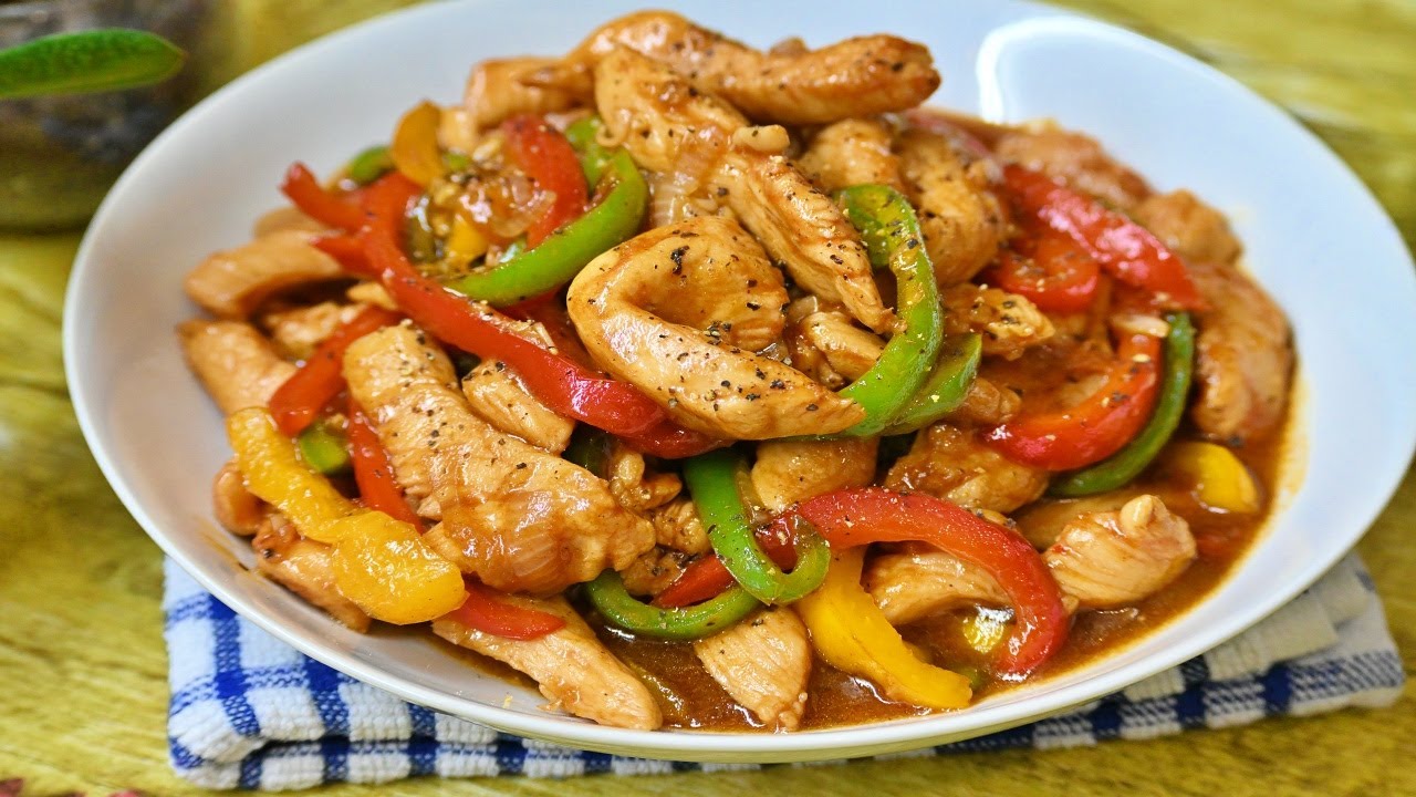 STIR FRY CHICKEN AND PEPPER RECIPE #chickenandstirfrypepper - Dining