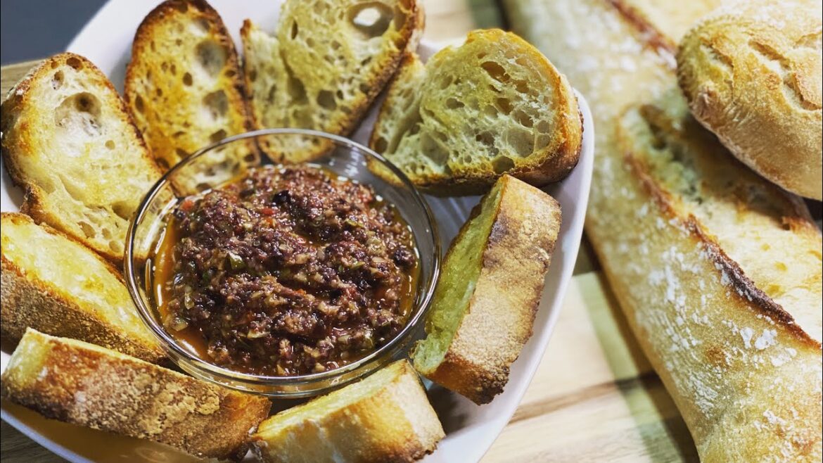 Simple Olive Tapenade with Sourdough Crostini’s #Shorts