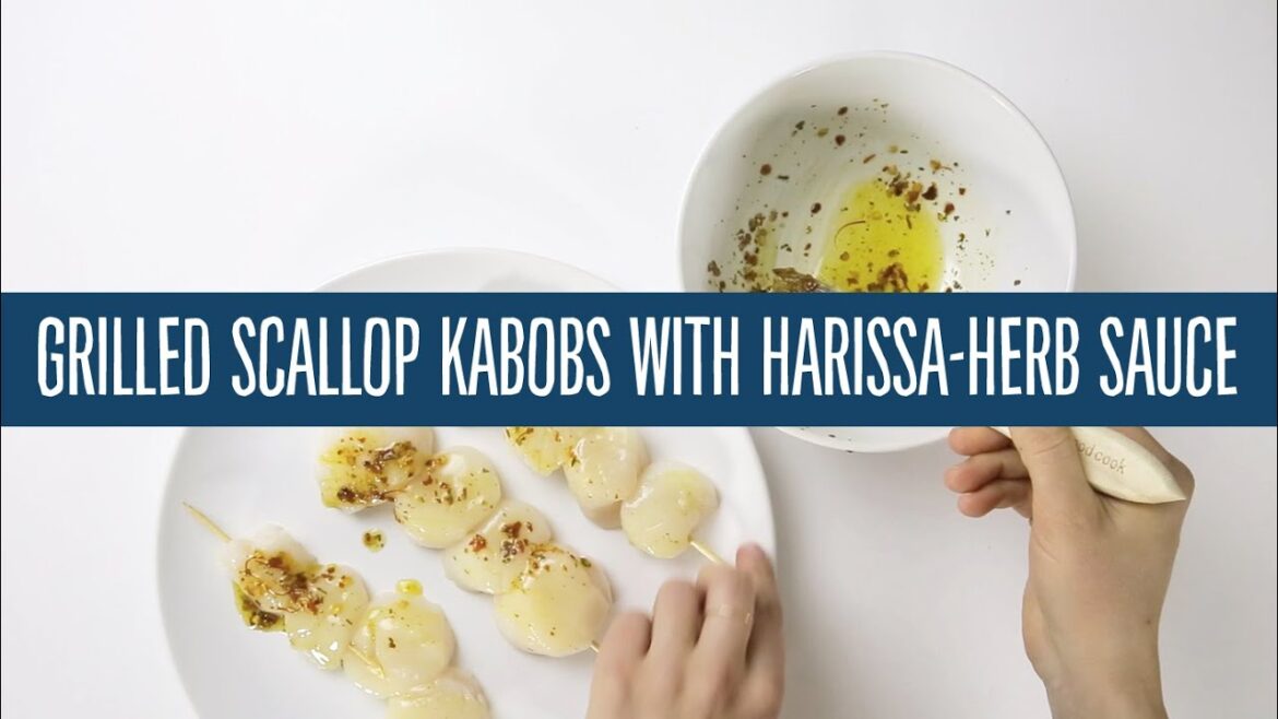 Grilled Scallop Kabobs with Harissa-Herb Sauce | Recipes | 365 by Whole Foods Market