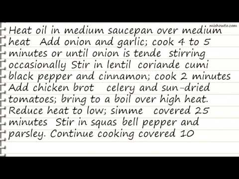 Recipe Moroccan Lentil & Vegetable Soup Recipe Moroccan Lentil & Vegetable Soup