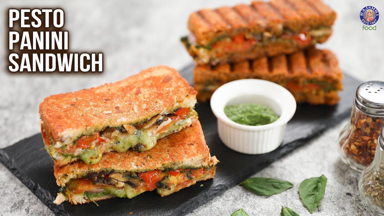 Pesto Panini Sandwich Recipe 2 Ways How To Make Sandwich On Tawa