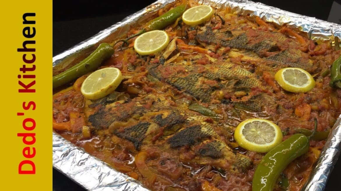 BAKED FISH recipe with tomato sauce __ ( middle eastern style )