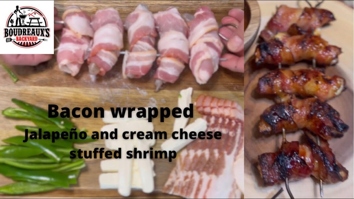 Cream Cheese Stuffed Bacon Wrapped Shrimp