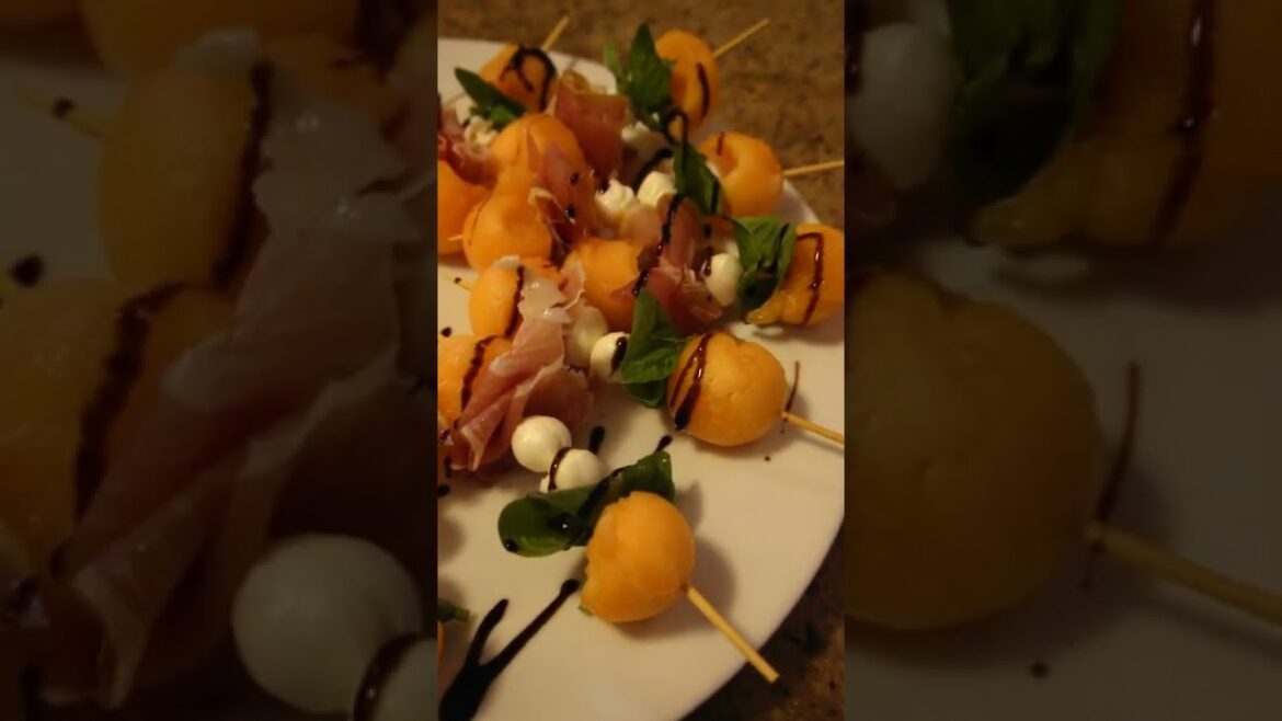 Melon, Mozzarella, Prosciutto Skewers | Summer Appetizer