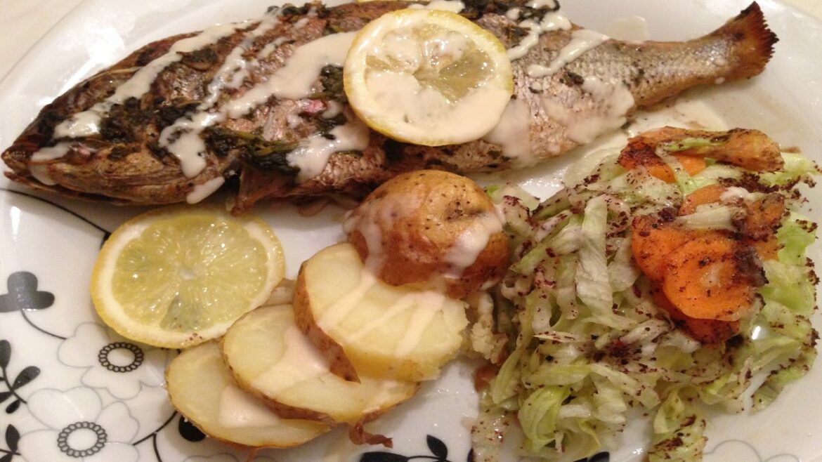 Baked Fish In the Oven – Lebanese Style – طريقة تحضير السمك المشوي مع التوابل Baked Fish In the Oven - Lebanese Style - طريقة تحضير السمك المشوي مع التوابل