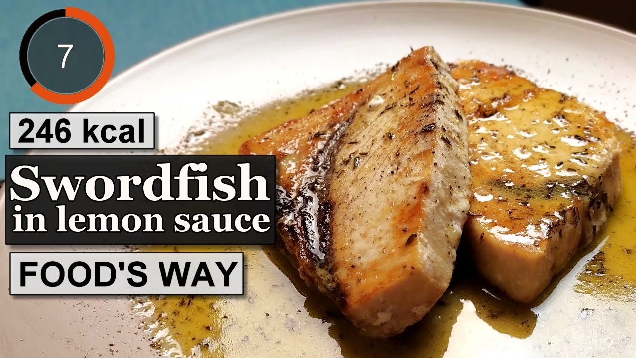 Swordfish with oil and lemon sauce Ingredients calories Greek Food