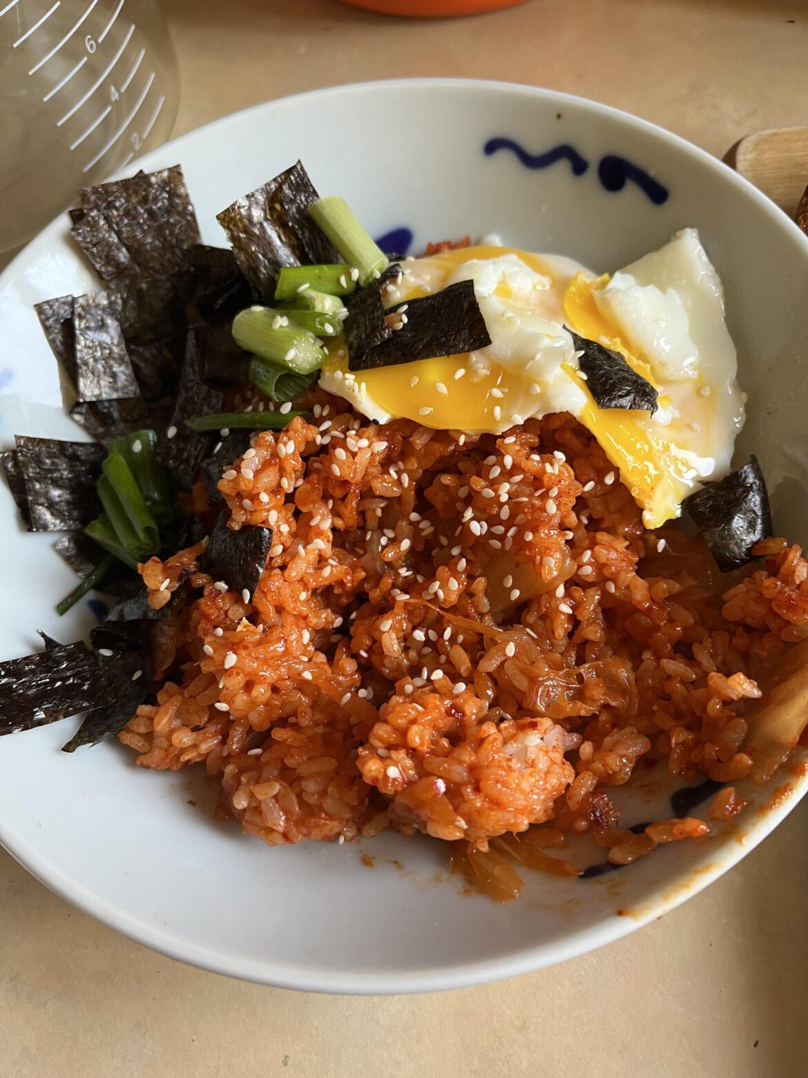 First attempt at kimchi fried rice using leftover rice from last night