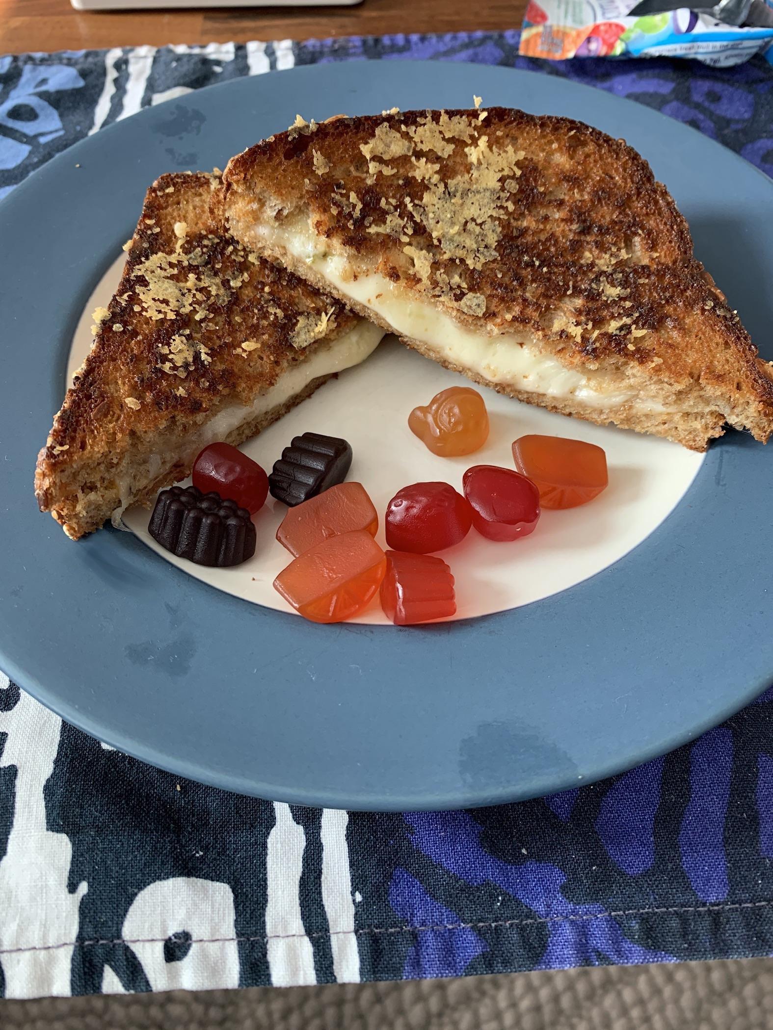 Muenster, sharp cheddar, and pepper jack on whole grain, w/ Irish