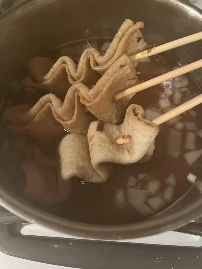 Made fish cake soup with the spicy dipping sauce