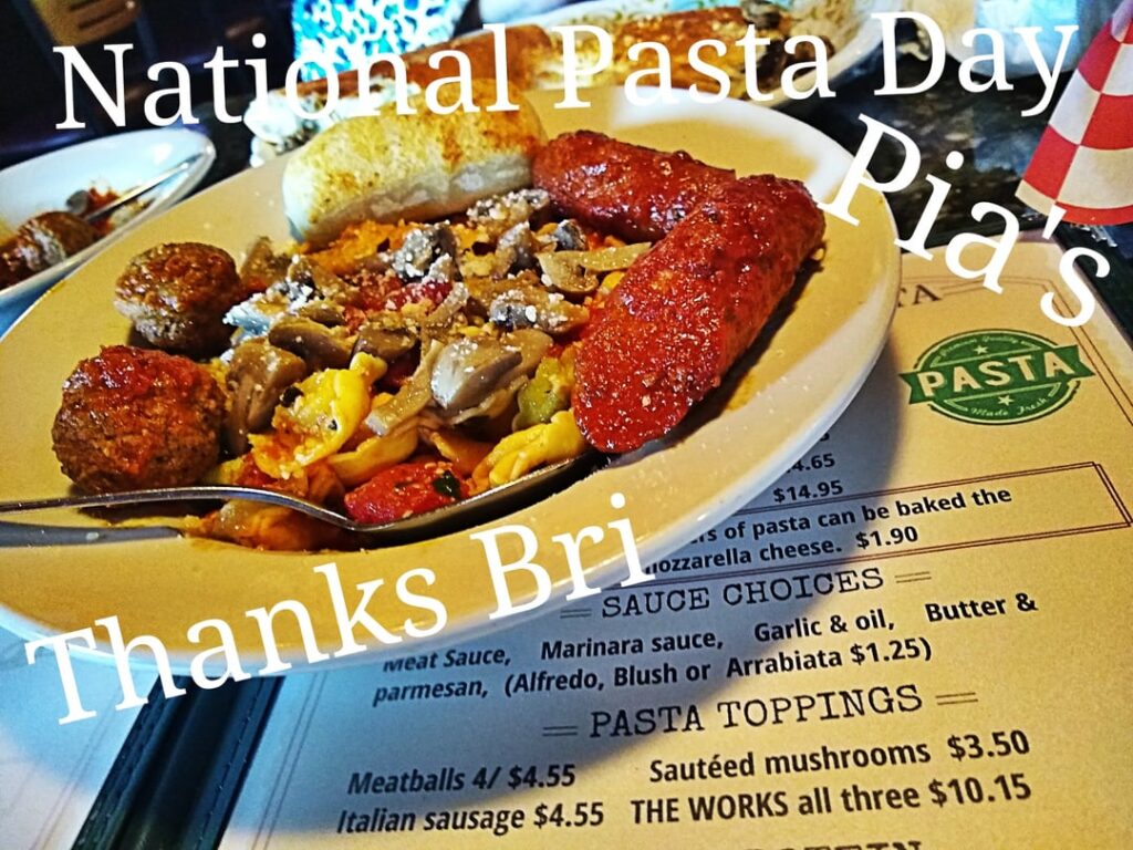 Happy National Pasta Day 2023 at Pia's since 1955 Taylor Mi