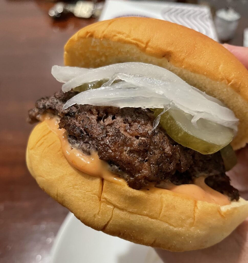 Smashed cheeseburgers.