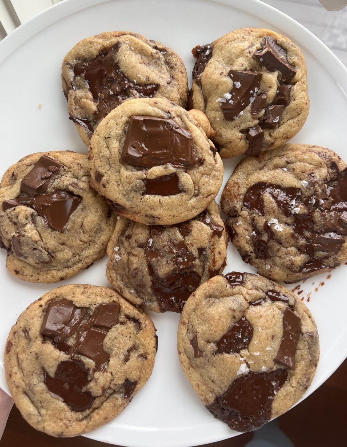 Miso brown butter dark chocolate chunk cookies