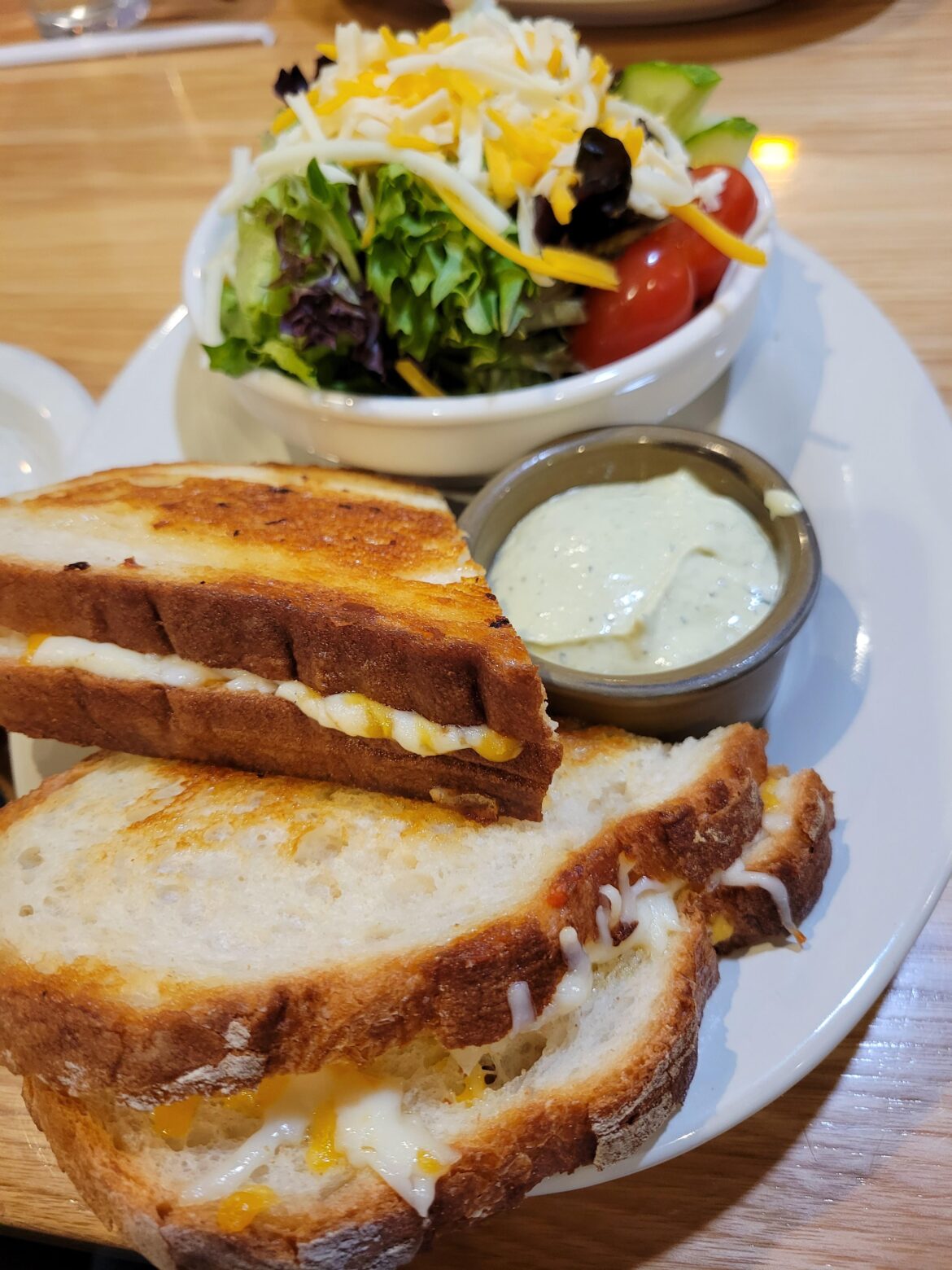 Grilled cheese and a side salad