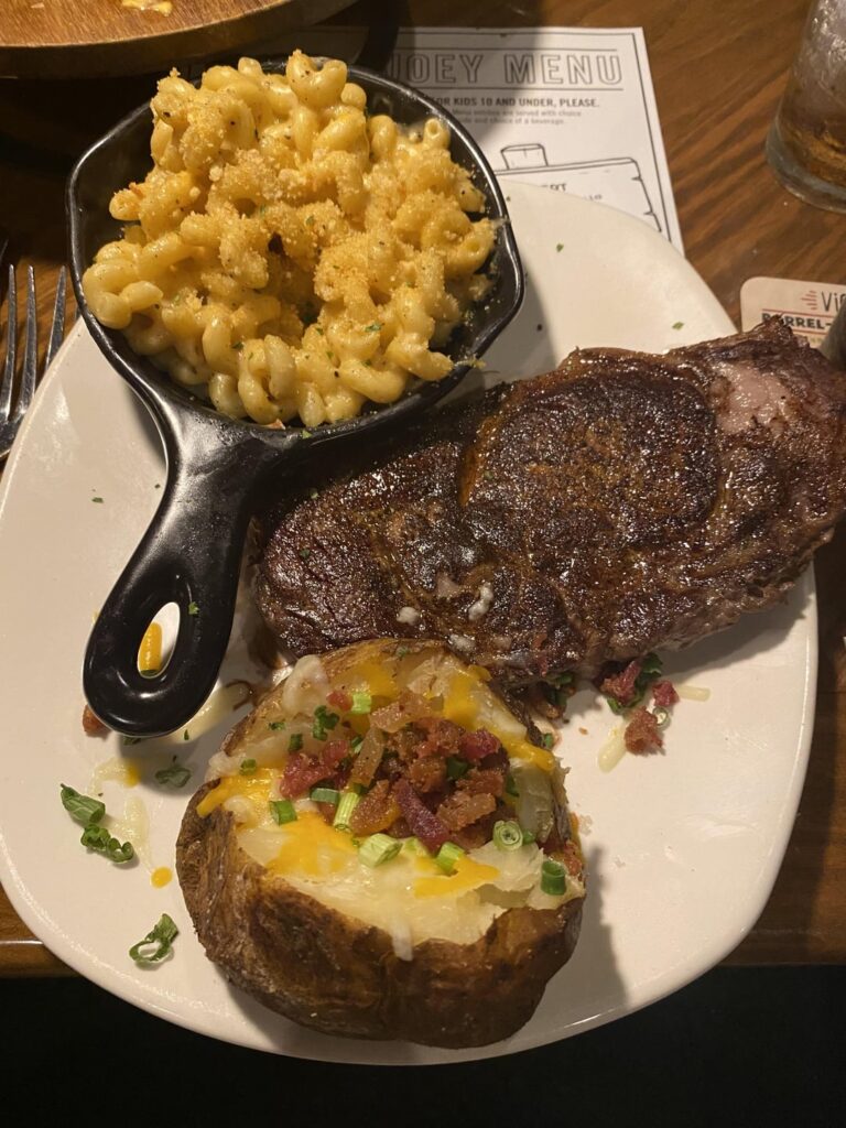 Ribeye ordered at Outback.