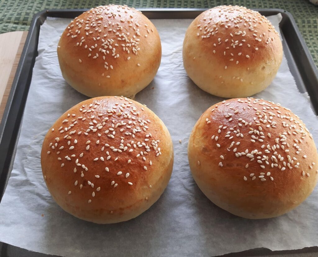 Home-baked Hamburger buns