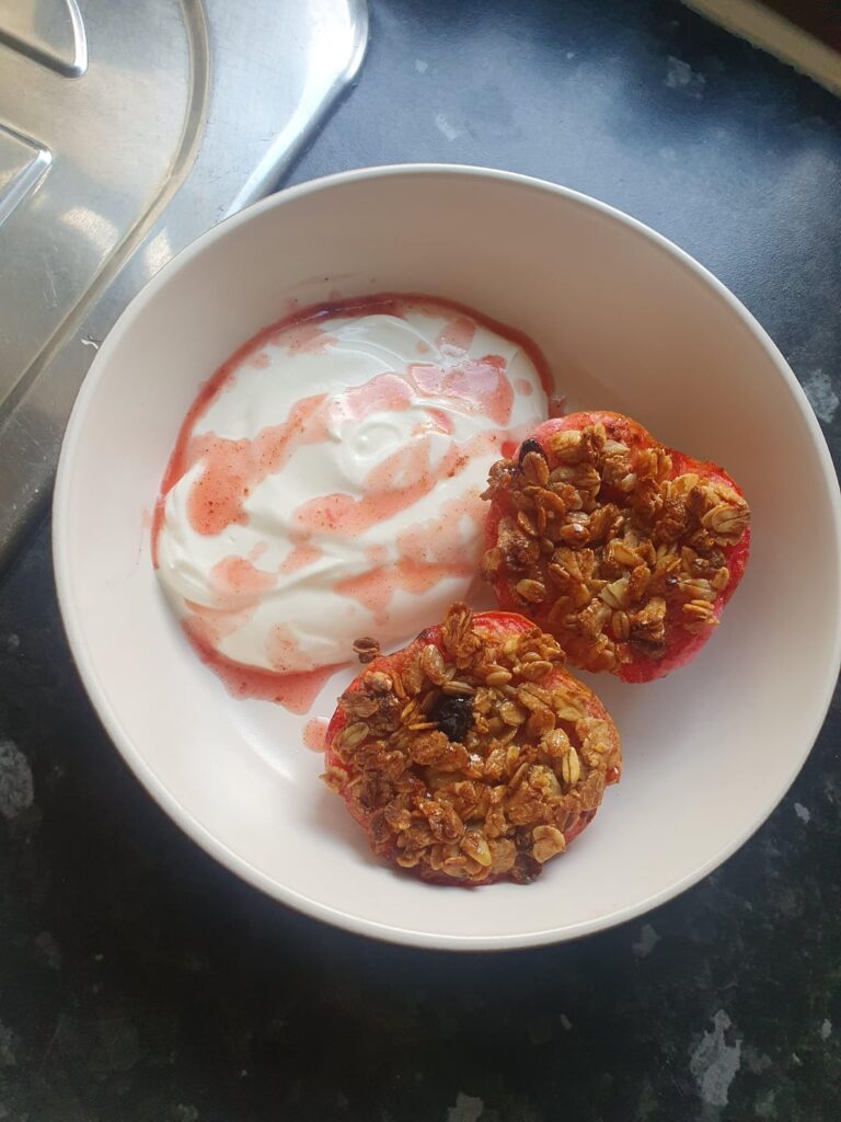 Autumn air fryer baked apple 345kcals