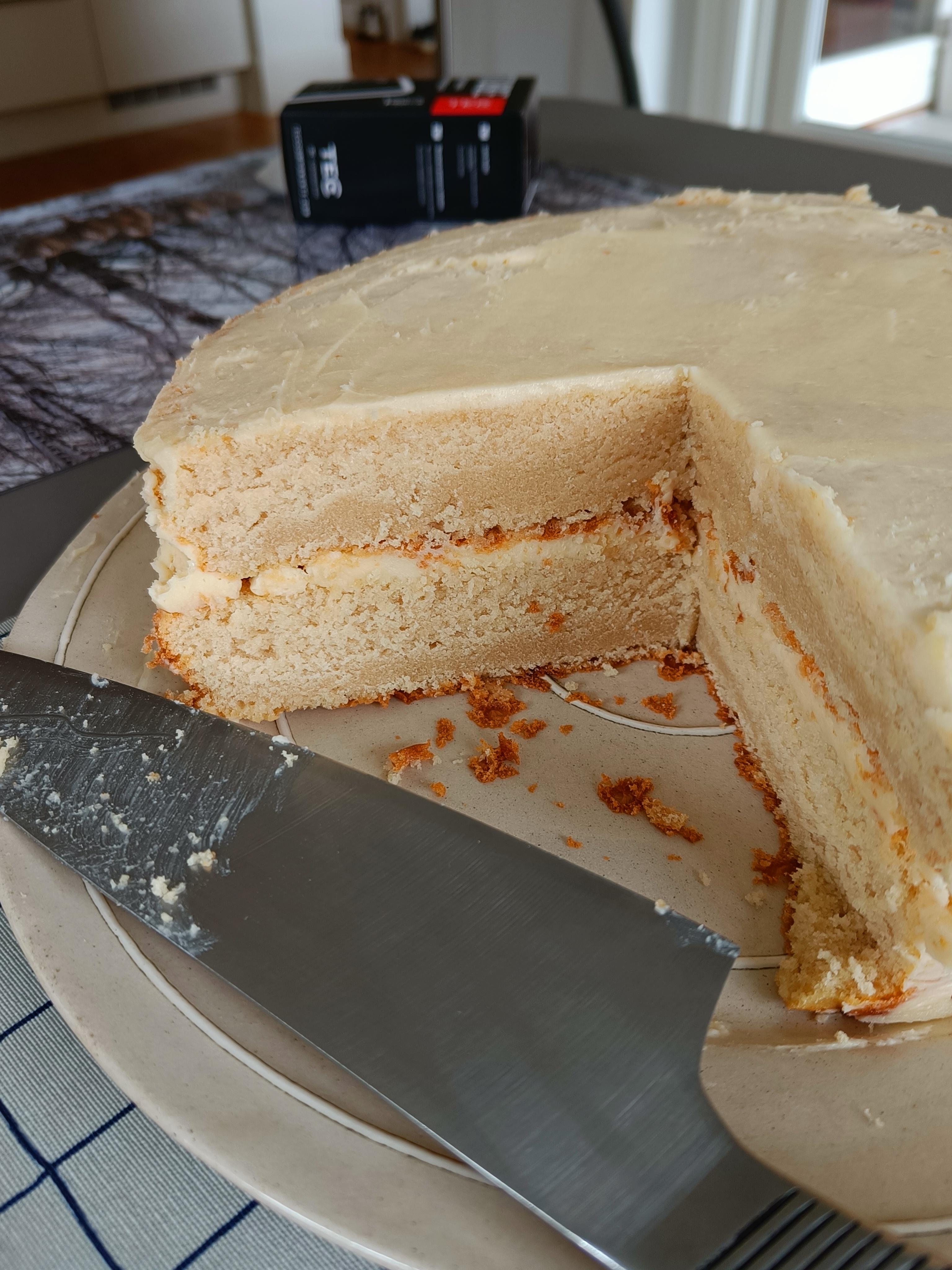 First time baking a white cake. Does it look like this because I