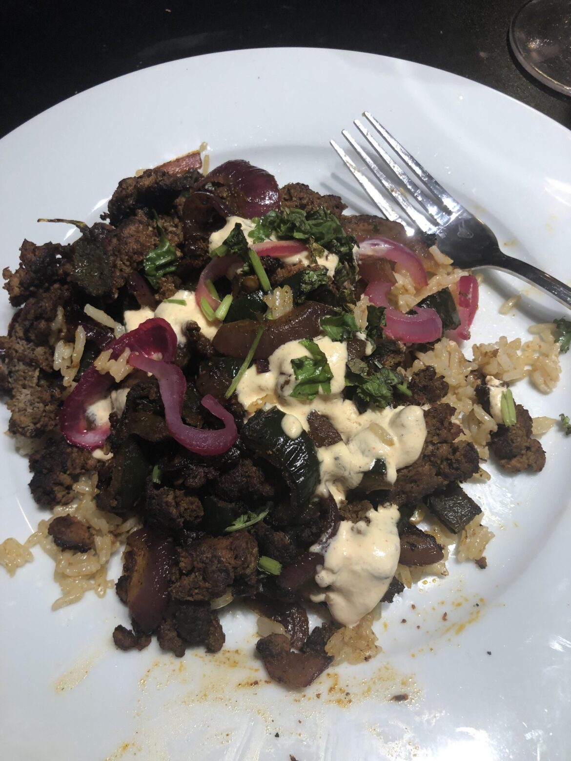 10/18/23: Yucatán Citrus Turkey Bowls (I used plates bc I ran out of bowls lol)