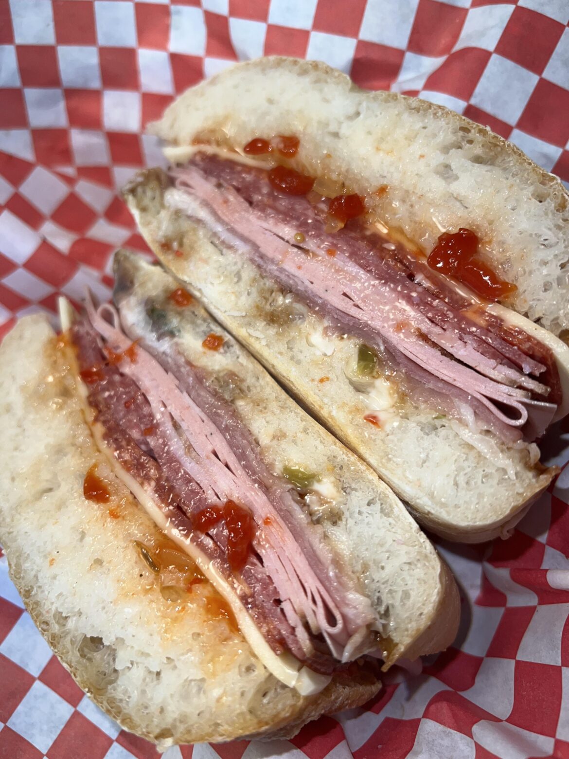 Italians on homemade ciabatta (sour dough)