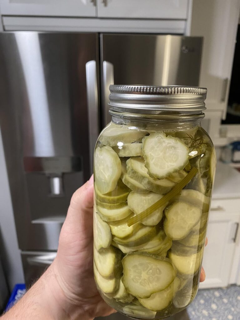 Week 3 of pickles. Used all the proper ingredients and 10 min bath where lids sealed. Any idea why some are whiteish in the jar?