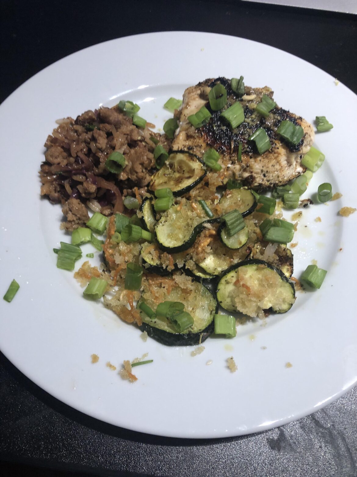 10/4/23: Creamy Lemon Butter Chicken (replaced couscous with last night’s Moo Shoo Pork leftovers)