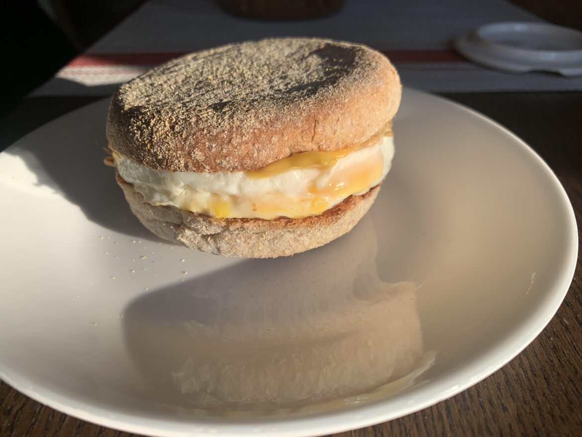 Simple egg and cheese with good old American cheese (also i ran out if hot salami)