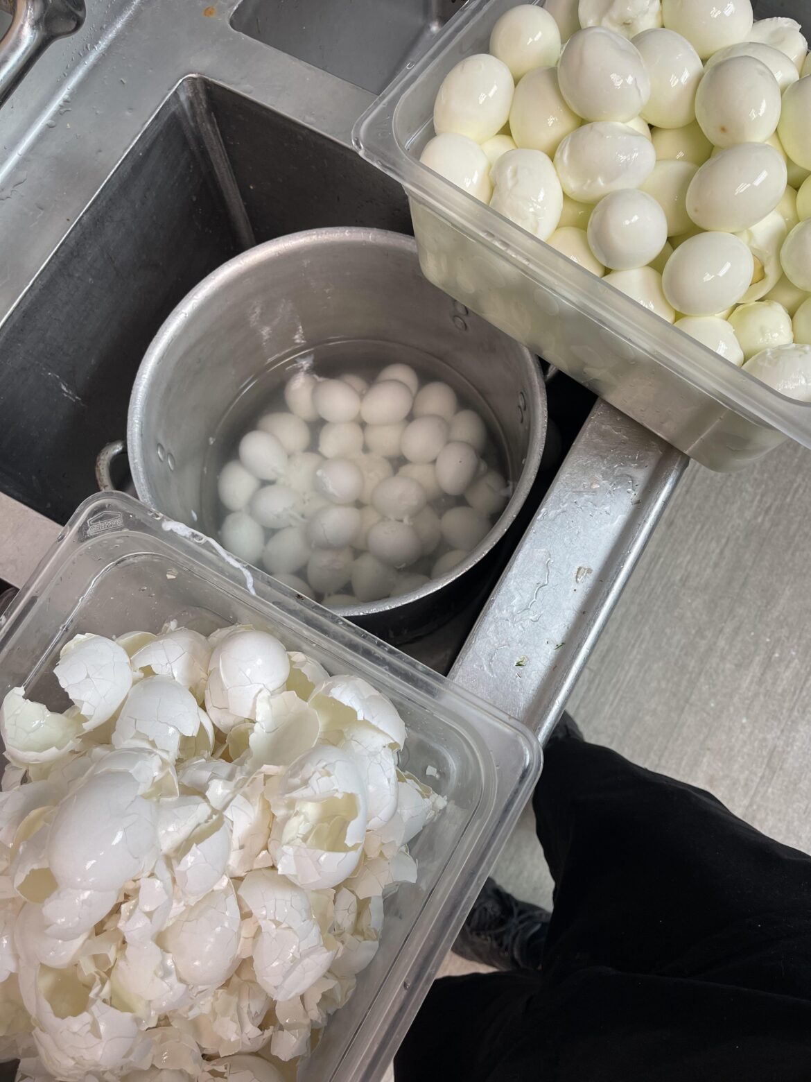 How long would it take for ya to peel 150 eggs!?